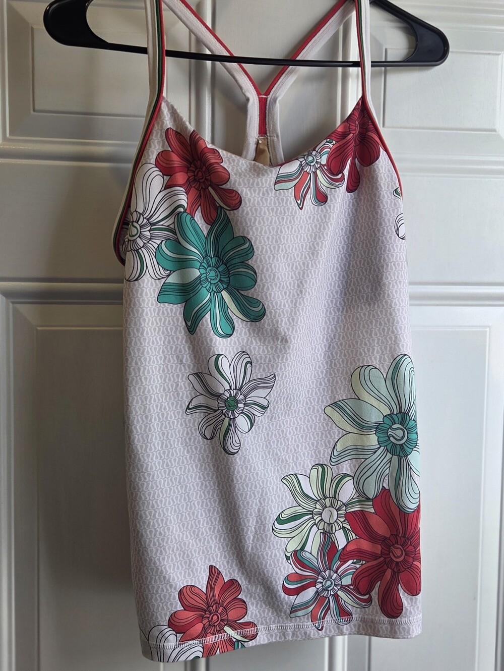 Lululemon Y Tank White Floral Size 10